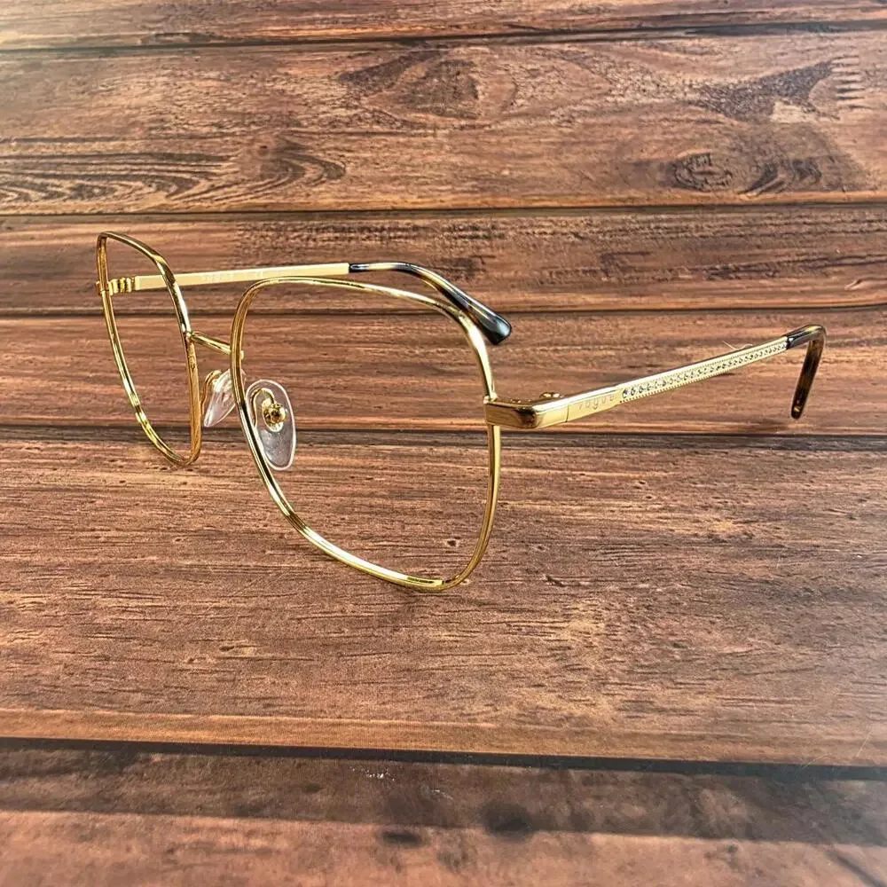 Vogue Women's Gold Frame Eyeglasses 53-17 135mm‎ Square Metal FRAMES ONLY